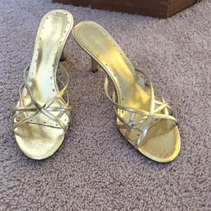 Madeline Gold Slip on Pumps